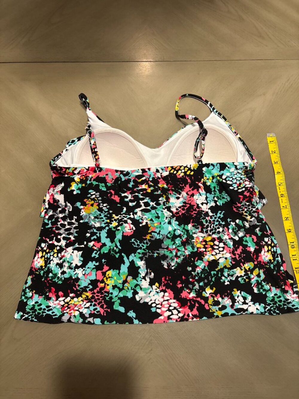 Multicolor Abstract Floral Tiered Tankini Swimsuit Top - Picture 2 of 4